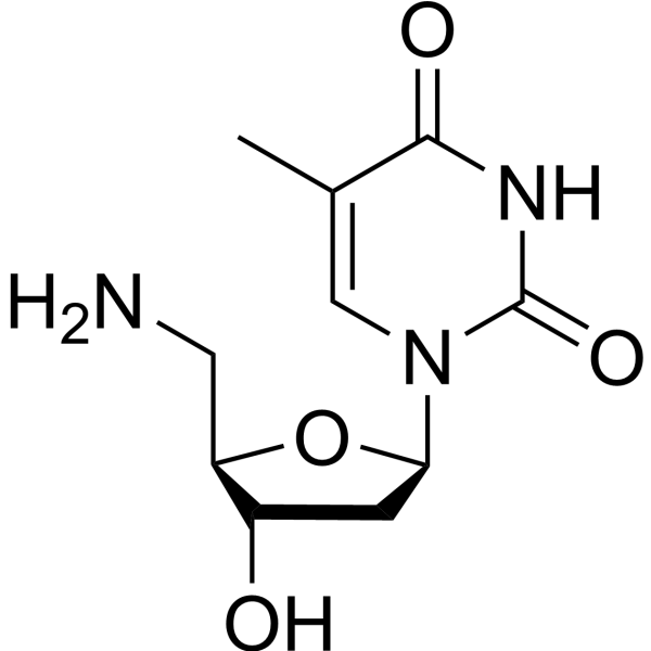 5-氨基-5-脱氧胸腺嘧啶脱氧核苷结构式
