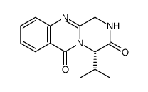 (4S)-4-isopropyl-1,2,3,4-tetrahydro-5H-pyrazino[2,1-b]quinazoline-3,6-dione Structure