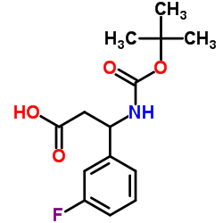 3-((叔丁氧羰基)氨基)-3-(3-氟苯基)丙酸结构式