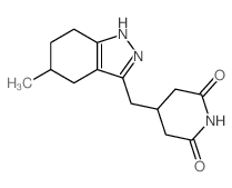 2,6-Piperidinedione,4-[(4,5,6,7-tetrahydro-5-methyl-1H-indazol-3-yl)methyl]- structure