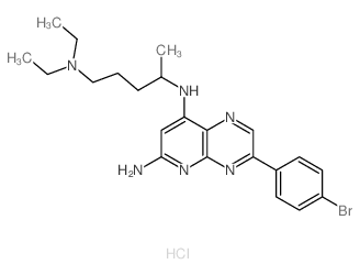 Pyrido[2,3-b]pyrazine-6,8-diamine,3-(4-bromophenyl)-N8-[4-(diethylamino)-1-methylbutyl]-, hydrochloride (1:2)结构式