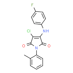 3-chloro-4-(4-fluoroanilino)-1-(2-methylphenyl)-1H-pyrrole-2,5-dione结构式
