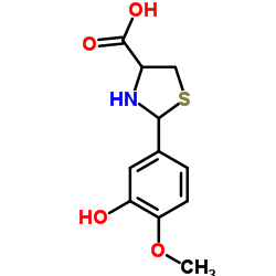 2-(3-HYDROXY-4-METHOXY-PHENYL)-THIAZOLIDINE-4-CARBOXYLIC ACID结构式