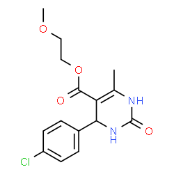 2-methoxyethyl 4-(4-chlorophenyl)-6-methyl-2-oxo-3,4-dihydro-1H-pyrimidine-5-carboxylate结构式