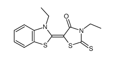 3-ethyl-5-(3-ethyl-3H-benzothiazol-2-ylidene)-2-thioxo-thiazolidin-4-one结构式