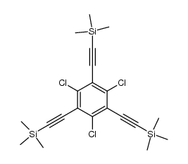 1,3,5-trichloro-2,4,6-tris[(trimethylsilyl)ethynyl]benzene结构式