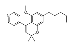 4-(5-methoxy-2,2-dimethyl-7-pentylchromen-4-yl)pyridine Structure