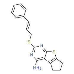 2-(cinnamylthio)-6,7-dihydro-5H-cyclopenta[4,5]thieno[2,3-d]pyrimidin-4-amine Structure