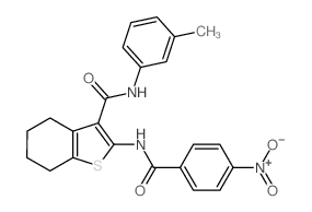 N-(3-methylphenyl)-2-[(4-nitrobenzoyl)amino]-4,5,6,7-tetrahydro-1-benzothiophene-3-carboxamide结构式