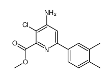 methyl 4-amino-3-chloro-6-(3,4-dimethylphenyl)pyridine-2-carboxylate结构式