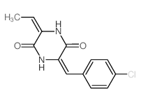 (3E,6E)-3-[(4-chlorophenyl)methylidene]-6-ethylidene-piperazine-2,5-dione Structure