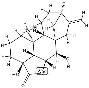4β,6α,7β-Trihydroxy-19-norkaur-16-en-18-oic acid γ-lactone结构式