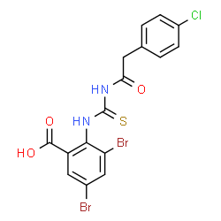 3,5-DIBROMO-2-[[[(2-CHLORO-4-METHYLBENZOYL)AMINO]THIOXOMETHYL]AMINO]-BENZOIC ACID structure