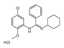 N-(5-chloro-2-methoxyphenyl)-N'-cyclohexylbenzenecarboximidamide,hydrochloride Structure