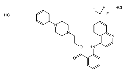 2-(4-phenylpiperazin-1-yl)ethyl 2-[[7-(trifluoromethyl)quinolin-4-yl]amino]benzoate,dihydrochloride结构式