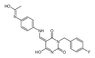 N-[4-[[1-[(4-fluorophenyl)methyl]-2,4,6-trioxo-1,3-diazinan-5-ylidene]methylamino]phenyl]acetamide Structure