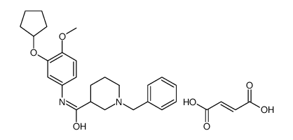 1-benzyl-N-(3-cyclopentyloxy-4-methoxyphenyl)piperidine-3-carboxamide,(E)-but-2-enedioic acid结构式