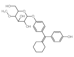 2-[4-[cyclohexylidene-(4-hydroxyphenyl)methyl]phenoxy]-6-(hydroxymethyl)-5-methoxy-oxane-3,4-diol structure