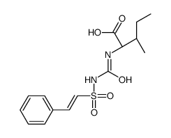 (2S,3S)-3-methyl-2-(2-phenylethenylsulfonylcarbamoylamino)pentanoic acid Structure
