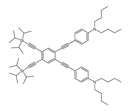 1,2-bis[(4'-N,N-dibutylaminophenyl)ethynyl]-4,5-bis[(triisopropylsilyl)ethynyl]benzene Structure