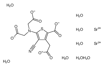 distrontium,5-[bis(carboxylatomethyl)amino]-3-(carboxylatomethyl)-4-cyanothiophene-2-carboxylate,octahydrate Structure