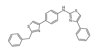 N-[4-(2-benzyl-1,3-thiazol-4-yl)phenyl]-4-phenyl-1,3-thiazol-2-amine结构式