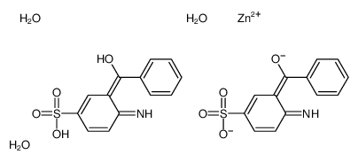 zinc,hydron,(3Z)-4-imino-3-[oxido(phenyl)methylidene]cyclohexa-1,5-diene-1-sulfonate,trihydrate Structure