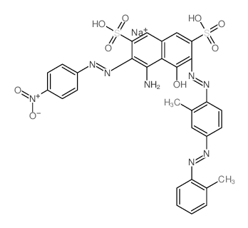 2,7-Naphthalenedisulfonicacid,4-amino-5-hydroxy-6-[2-[2-methyl-4-[2-(2-methylphenyl)diazenyl]phenyl]diazenyl]-3-[2-(4-nitrophenyl)diazenyl]-,sodium salt (1:2)结构式