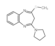 2-(Methylthio)-4-(1-pyrrolidinyl)-3H-1,5-benzodiazepine structure