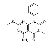 5-amino-3-methyl-7-methylthio-1-phenylpyrimido<4,5-d>pyrimidine-2,4(1H,3H)-dione结构式