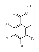 3,5-二溴-2,4-二羟基-6-甲基苯甲酸甲酯结构式
