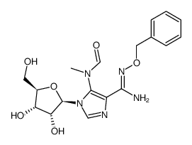 N-benzyloxy-5-(formyl-methyl-amino)-1-β-D-ribofuranosyl-1H-imidazole-4-carboximidic acid amide Structure