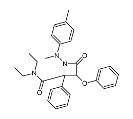 1-(N,4-dimethylanilino)-N,N-diethyl-4-oxo-3-phenoxy-2-phenylazetidine-2-carboxamide结构式