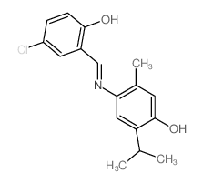 Phenol,4-[[(5-chloro-2-hydroxyphenyl)methylene]amino]-5-methyl-2-(1-methylethyl)- Structure