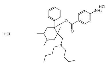 [5-[(dibutylamino)methyl]-1,2,5-trimethyl-4-phenylpiperidin-4-yl] 4-aminobenzoate,dihydrochloride结构式