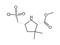 methyl 5-((chlorosulfonyl)methyl)-3,3-dimethylpyrrolidine-2-carboxylate Structure