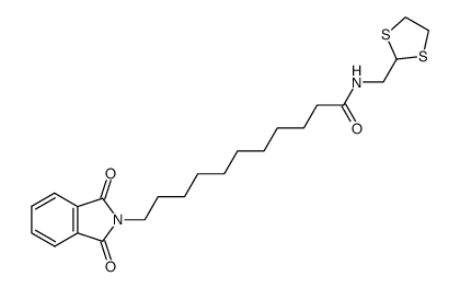 N-((1,3-dithiolan-2-yl)methyl)-11-(1,3-dioxoisoindolin-2-yl)undecanamide结构式