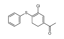1-(3-Chloro-4-(phenylthio)cyclohexa-1,3-dienyl)ethanone结构式