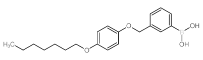 3-(4’-庚氧基苯氧基甲基)苯基硼酸结构式