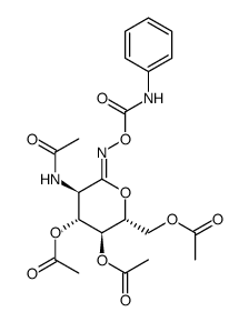 O-(2-acetamido-3,4,6-tri-O-acetyl-2-deoxy-D-glucopyranosylidene)amino N-phenylcarbamate结构式