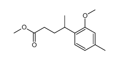 4-(o-methoxy-p-tolyl)-pentanoic acid methyl ester Structure