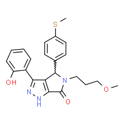 3-(2-hydroxyphenyl)-5-(3-methoxypropyl)-4-[4-(methylsulfanyl)phenyl]-4,5-dihydropyrrolo[3,4-c]pyrazol-6(2H)-one结构式