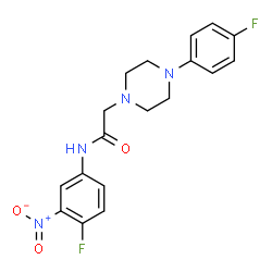 N-(4-FLUORO-3-NITROPHENYL)-2-[4-(4-FLUOROPHENYL)PIPERAZINO]ACETAMIDE结构式