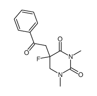 5-Fluoro-1,3-dimethyl-5-(2-oxo-2-phenyl-ethyl)-dihydro-pyrimidine-2,4-dione结构式