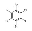 1,4-dibromo-2,5-dichloro-3,6-diiodobenzene结构式
