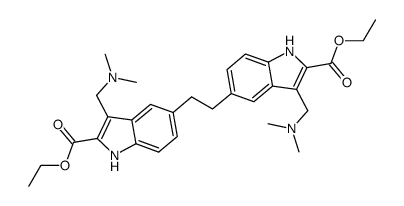 1,2-di-(2-ethoxycarbonyl-3-dimethylaminomethylindol-5-yl)ethane结构式