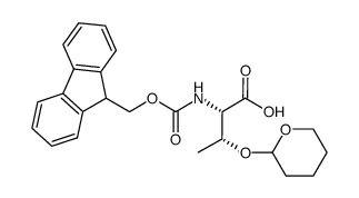 N-(9H-9-fluoren-9-yl)methoxycarbonyl-O-tetrahydro-2H-pyran-2-yl-L-threonine结构式