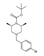 1,1-dimethylethyl (2R,6S)-4-((4-bromophenyl)methyl)-2,6-dimethyl-1-piperazinecarboxylate Structure