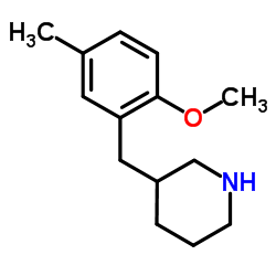 3-[(2-methoxy-5-methylphenyl)methyl]piperidine Structure