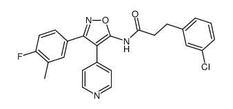 5-[3-(3-chlorophenyl)propionylamino]-3-(4-fluoro-5-methylphenyl)-4-(4-pyridyl)isoxazole Structure